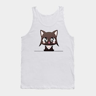 Anime Black Cat With Shinny Eyes Tank Top